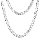 PROSTEEL 925 Sterling Silver Flat Chain Men Women