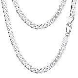 PROSTEEL Cuban Link Chain For Men Women Silver