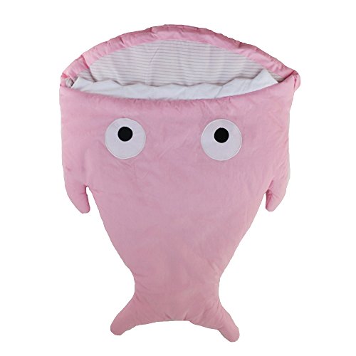 WEWILL Super Comfy Cartoon Shark Sleeping Bag Anti-kicking Newborn Sacks Swaddle Blanket, 34-Inch, Pink