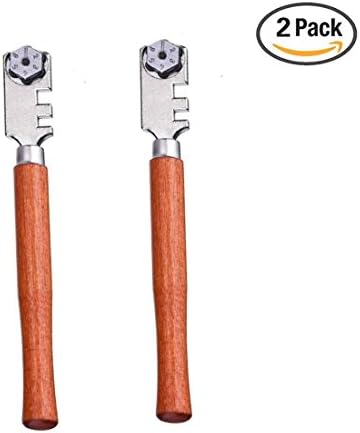 Oexper Professional Grade Self-lubricating Glass Cutter Tool with 6 WAY CUTTING WHEEL for Cutting &amp; Scoring Glass Bottles/Mirrors/Window Panes/Shelves and More