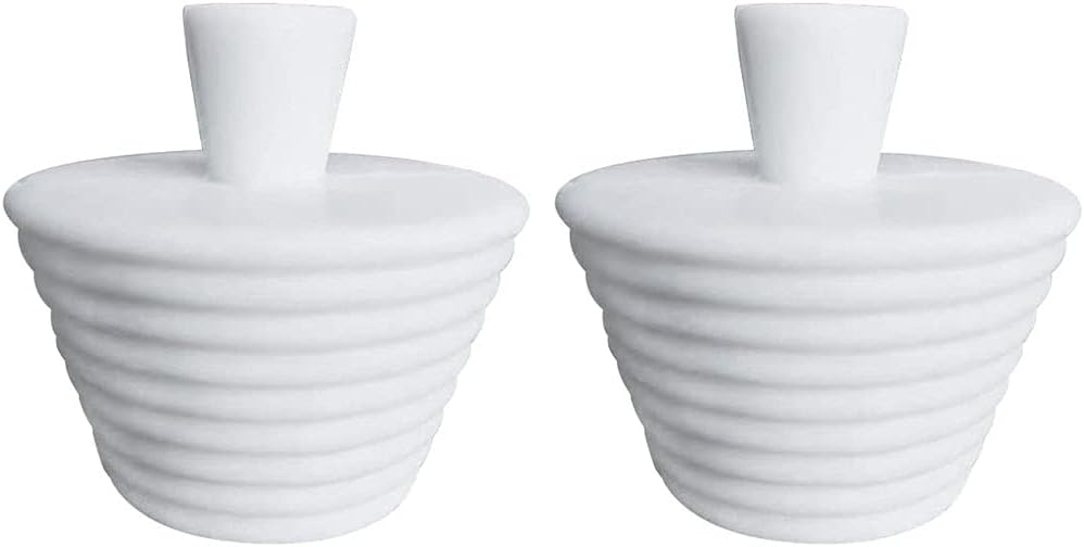 Tub Stopper, Universal Bathtub Stopper, Bathroom Sink Drain Plug, Universal Silicone Drain Stopper Bath Plug for Kitchen Bathtub Sink Drains (2, white) - - 
