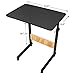 JM-Deco – Adjustable Desk Laptop Desk Table Lapdesk with 4 Wheels Flexible Wooden Stand Desk Cart Tray Side Table for Bed – Black & Natural Wood Tonethumb 2