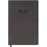 2026-2027 Planner - Weekly and Monthly Planner, Oct 2026 - Dec 2027, Holidays, Contacts and Notes Pages, Vegan Leather Cover, Elastic Closure, 5.5"x8.25", Grey