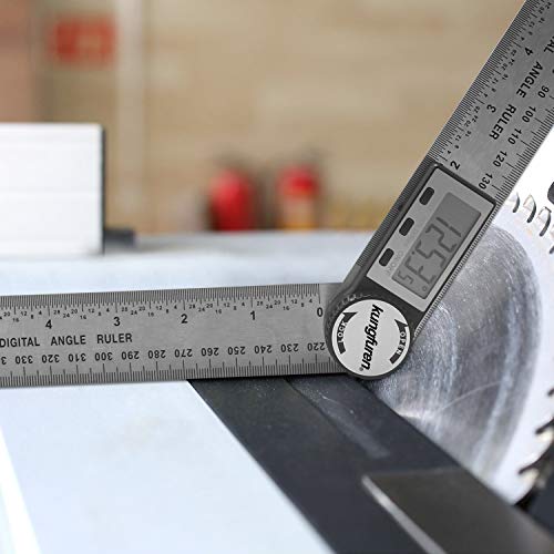 kungfuren Digitaler Winkelmesser, 2 in 1 Winkelmesser, Winkelschmiege Lineal mit LCD Anzeige, HOLD Funktion, 400 mm… – Bild 8