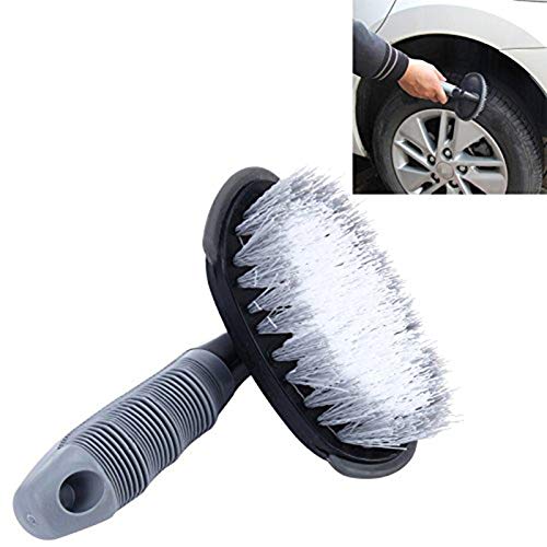Aochol Car Wheel Cleaning Brush,2pcs Nylon Soft Handle Wheel Bone Steel Wire Brush Set Tool, Rim Cleaner for Car,Motorcycle or Bicycleï¼ŒRust Cleaning and Maintenance Brush.