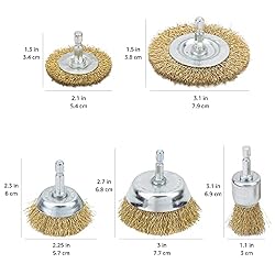 Amazon Basics 5-Piece Wire Brush Set with 1/4-Inch