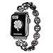 Secbolt Stainless Steel Bands Compatible Apple Watch Band 38mm 40mm iWatch Series 5, Series 4, Series 3, Series 2, Series 1, Shamrock Link with Diamond Women Girls, Black