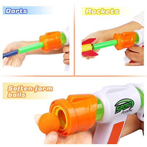 Duckura Atomic Power Popper Gun, Rocket Launchers for Kids | Toy Guns with Foam Balls, Refill Darts & Rockets | Easter Toys Gifts for Boys Girls 3 Years and Up