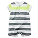Carters Baby Boys Striped Jersey Henley Romper Grey