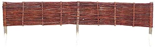 Willow Wicker Lawn Edging Fence (Medium (90cm)), Brown