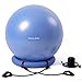 RGGD&RGGL Yoga Ball Chair, Exercise Balance Ball Chair 65cm with Inflatable Stability Ring, 2 Resistant Bands and Pump for Core Strength and Endurance (Upgrade Blue)