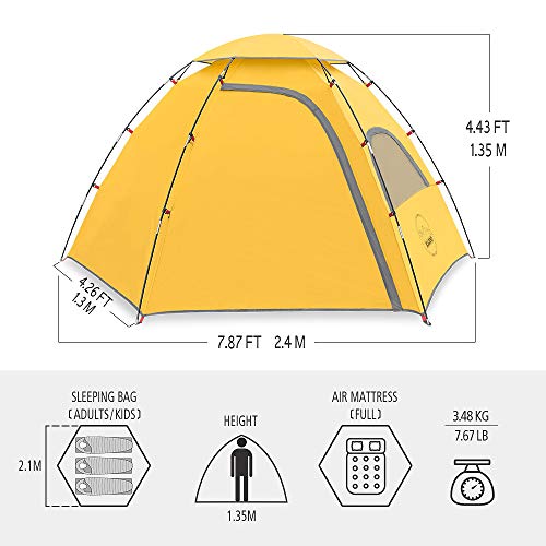 KAZOO Outdoor Family Tent Durable Lightweight, Waterproof Camping Tents