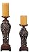 Flora Carved Pillar Candle Holder Set of 2