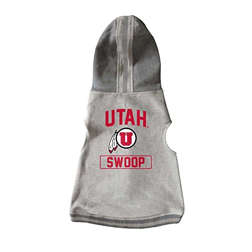 Littlearth Utah Utes NCAA Pet Hooded Crewneck with Team Logo and Name