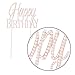 Ella Celebration Happy Birthday Cake Topper, Rose Gold Party Decoration, Metal Rhinestone Toppers (Rose Gold)