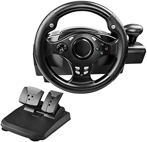 Dual-Motor Racing Wheel, 270 Degree Rotation Steering Wheel for PS3/PS4/XBOX ONE/Xbox 360/NS Switch/PC/Android, with Pedals, Gear Shifter