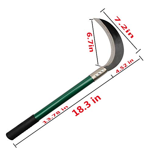 KEYI Grass Sickle,Clearing Sickle,Manganese Steel Blade/Aluminum Handle Animal Husbandry Sickle - Multipurpose Gardening Weeding Grass Sickle and Farming Portable Safety Sickle
