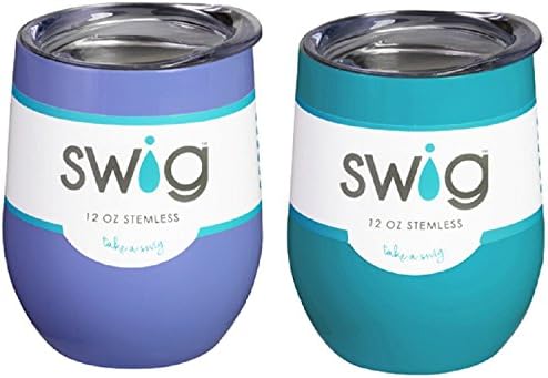 Occasionally Made O-SW-12-BK Swig Wine Cup, 12 oz (Hydrangea & Ocean)