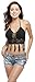 Women's Summer Crochet Crop Top Halter Bikini Bra Bralette, Black
