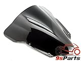 9sparts® Black Smoke Double Bubble Transparent Windscreen Windshiled for 2008 2009 2010 2011 2012 2013 2014 2015 2016 Yamaha YZF R6