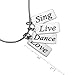 Loving Family - Sterling Silver Sing Live Dance Love Message Necklace - 24