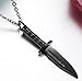 Hamoery Men Women Punk Stainless Steel Knife Dagger Chain Pendant Necklace