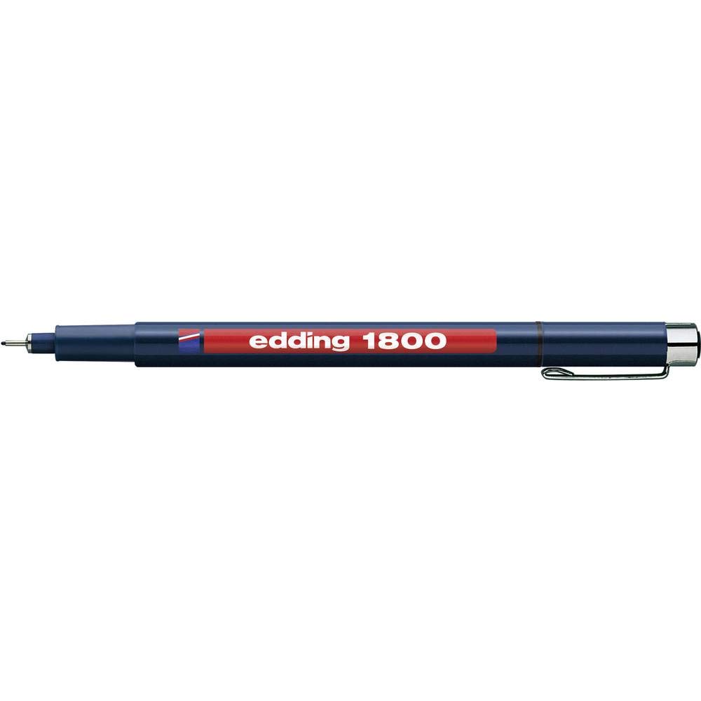 edding 1800 profipen - black - 1 pen - line width 0.5 mm - fineliner pen for precise writing, sketching and technical drawing - fine, metal-encased nib - suitable for use with rulers and stencils