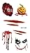 Halloween Temporary Face Tattoo Sticker 3D Zombie Scar Fake Bloody Wound for Cosplay Party Masquerade Prank Prop Decorations, Waterproof Sweatproof Makeup for Women Man kids
