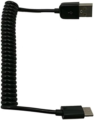 QiCheng&Start 3 feet Spring Spiral USB-C Type C Male to USB 2.0 Data Charge Cable (Black)