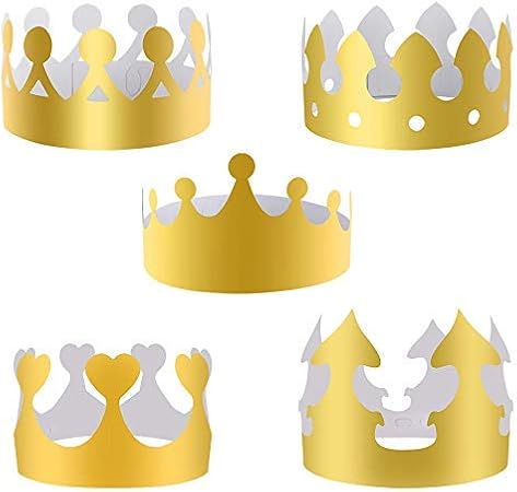Amazon Co Jp M Aimee 紙製王冠 金箔の王冠 紙製パーティーハット 誕生日パーティー ベビーシャワー用 40個 おもちゃ