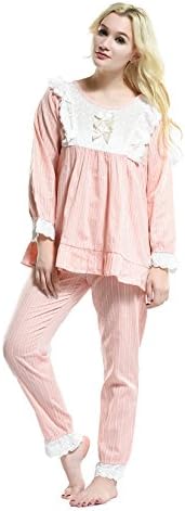 Women Pajamas Sets Ladies Nightgowns Sleepwear Tracksuits Nightwear (Free Size, 16-61079 Pink)