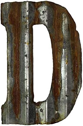 Custom Cut Decor8'' Rusty Galvanized Corrugated Metal Letter -D