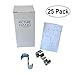 Picture Rail Hooks Silver Finish - 25 Pack - Picture Rail Hangers - Wide Molding Hooks