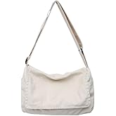 Huwzder Canvas Messenger Bag Large Satchel Bag Travel Hobo Bag Casual Tote Shoulder Bag for Women and Men