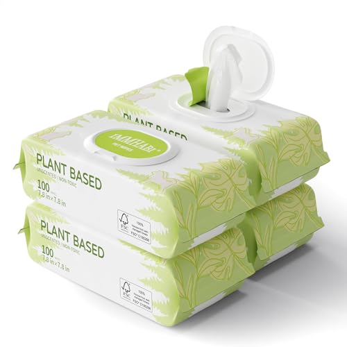 IMMHABI 400 Count Dog Wipes, Unscented Plant-Based Hypoallergenic Pet Wipes for Paws, Butt, and Anal Gland Care, Cleansing & Deodorizing for Puppies and Cats
