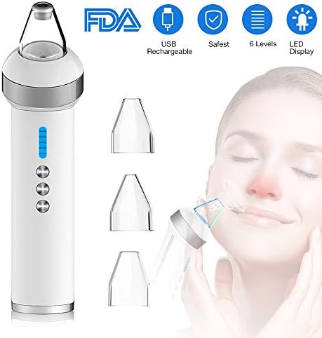 Blackhead Remover Vacuum Acne Cleanser Electronic Comedo Suction Microdermbrasion Blackhead Removal with 4 replaceable Suction Probes- Rechargeable Skin Clearing Tool