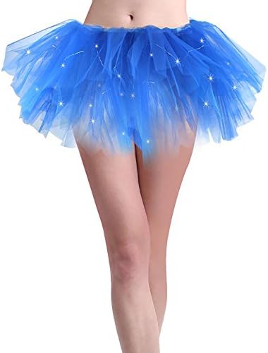 SMMER Women LED Light Up Neon Rainbow Ballet Dance Tutu Skirt