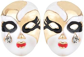 Individuality Oiled Face Mask Stud Earring Chinese Peking Opera Makeup Earrings for Girls