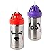 Tommee Tippee Stainless Steel Tuff Stuff Straw Cup, Insulated, BPA-Free, Internal Volume Markings, 1 Count (Designs Will Vary)