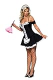 Secret Wishes Sexy Dust Bunny Maid Costume, Black, Medium