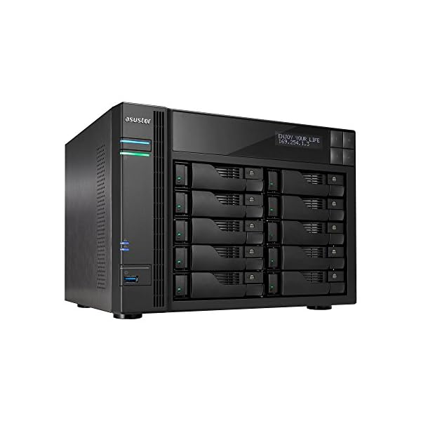 Asustor AS6210T + AS-RC13 Remote | Network Attached Storage | 1.6GHz Quad-Core, 4GB RAM | Personal Private Cloud | Home or Business Data Media Server (10 Bay Diskless NAS) - Image 4