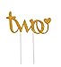 E&L Second Birthday Handmade Cake Topper -Two- for Sweet Heart 2nd Birthday Birthday Cake Decoration