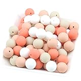 Baby Love Home Baby Silicone Teether Beads 100pcs 12mm DIY Jewelry Can Chew Beige Series Nursing Necklace Accessories