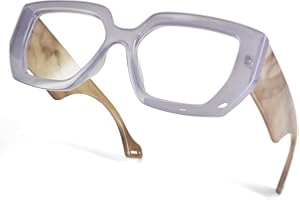 Laemzinv Oversized Square Blue Light Glasses for Women, Large Thick Frame Big Reading Eyewear for Computer and Gaming LA022