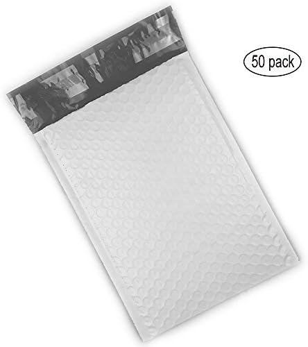 HLRM 6 x 10 Inches White Poly Bubble Mailers Padded Envelopes (Pack of 50) BB6950