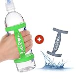 2 Handheld Water Bottle Carrier for Running. Runners Can Now Stay Hydrated with our Water Bottle Band Strap (Gray & Green)