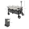 folding wagon Collapsible Outdoor Utility Wagon, Heavy Duty Folding Garden Portable Hand Cart, Drink Holder, Adjustable Handles