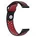 Meifox Compatible with Gear S3 Bands,Soft Silicone Replacement Band for Samsung Gear S3 Frontier/Classic Smart Watch,Also for Huawei Watch 2 Classic Smartwatch(22mm) (Black-red, L)