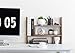 MyGift Adjustable Brown Solid Wood Desktop Storage Organizer Display Shelf Book Rack, Home Office Desk Decor Bookshelf