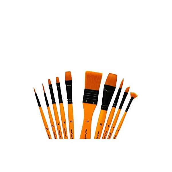 Mont Marte Pinselset fÃ¼r Acrylfarben â 10 Taklon-Pinsel in Pinseltasche â Ideales Pinsel Set fÃ¼r Acrylmalerei â FÃ¼r AnfÃ¤nger, Profis und KÃ¼nstler – Bild 7